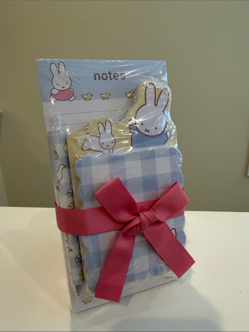 New MIFFY Blue Notepad with Yellow Ducks and Gel Pen Stationary Set
